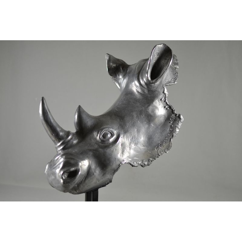 François CARRIERE, "Rhinocéros", aluminium