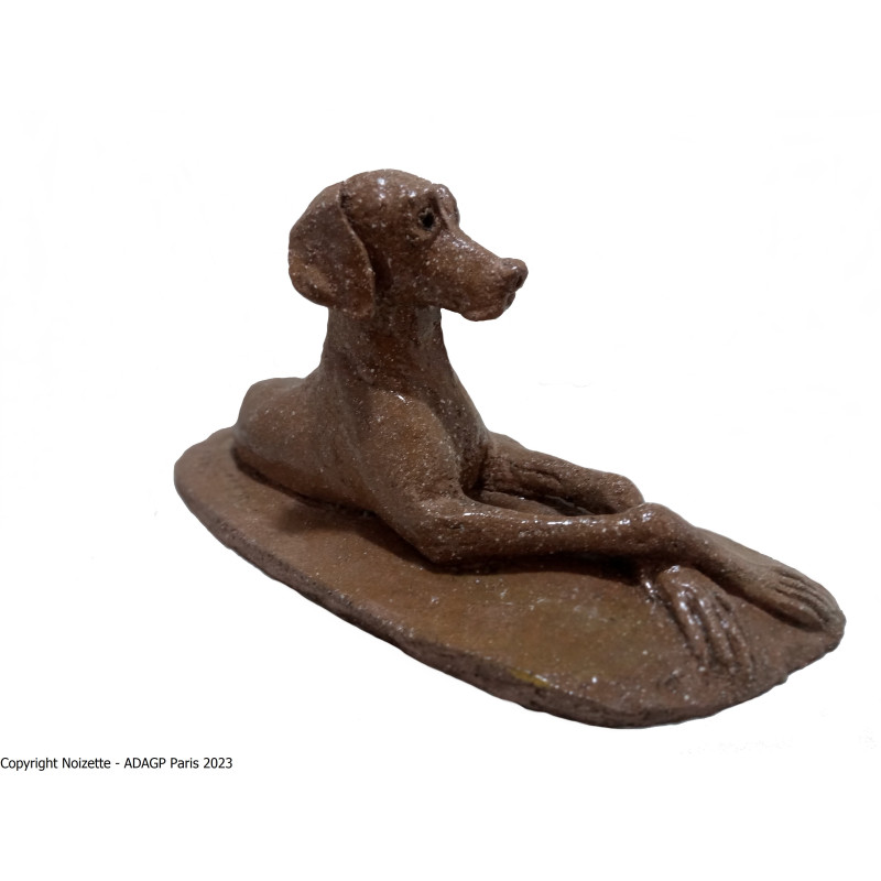 Noizette, "Braque de Weimar", terre cuite