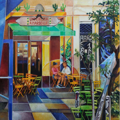 Martine Woellet, "Un Mexicain à Marseille", Huile sur toile de lin