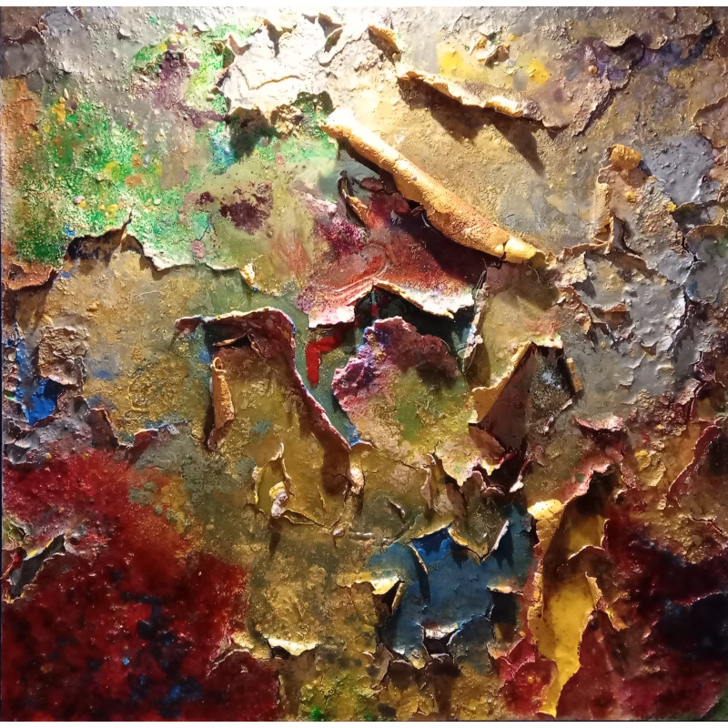 Alain Fillâtre, "Cosmos", technique mixte sur toile