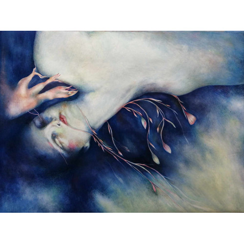 Camille PERRET, "Blue Dream", gouache et crayon sur papier