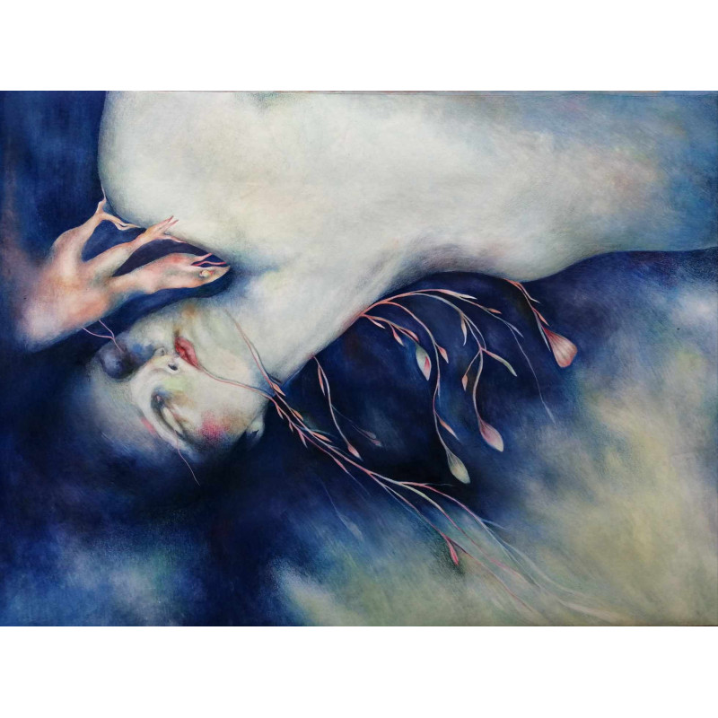 Camille PERRET, "Blue Dream", gouache et crayon sur papier