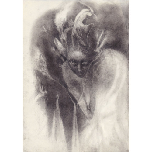 Camille PERRET, "Liqueur", pierre noire et mine graphite sur moleskine